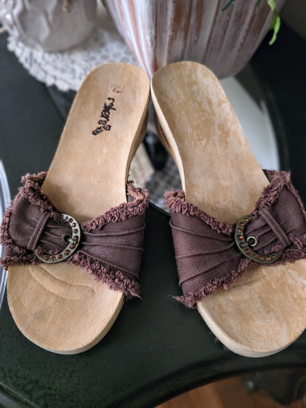 Skechers Cali Frayed Brown Sandals